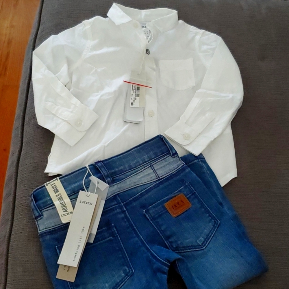 NWT IKKS jeans and blouse